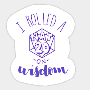 Nat 20 Wisdom Sticker